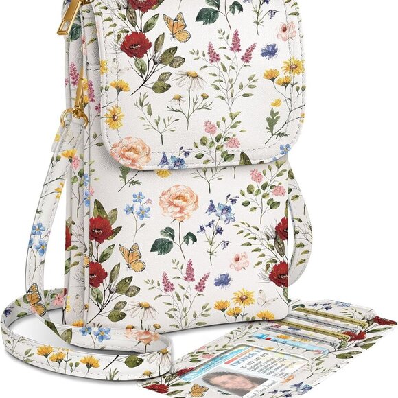 Handbags - Small Leather Crossbody Bag Women Medium Cell Phone Purse Wallet with Detachable